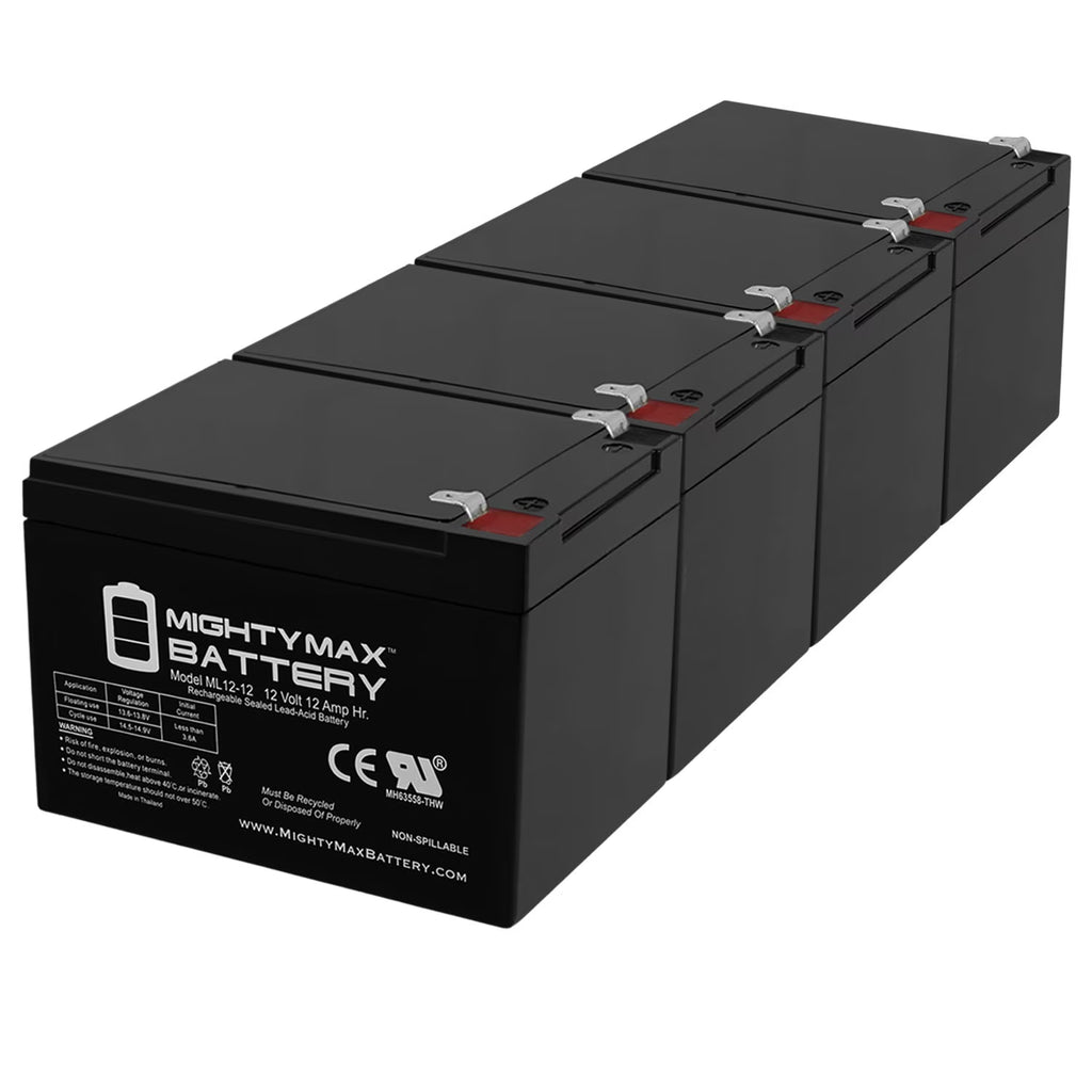 12V 12Ah F2 Scooter Battery - 4 Pack I677984