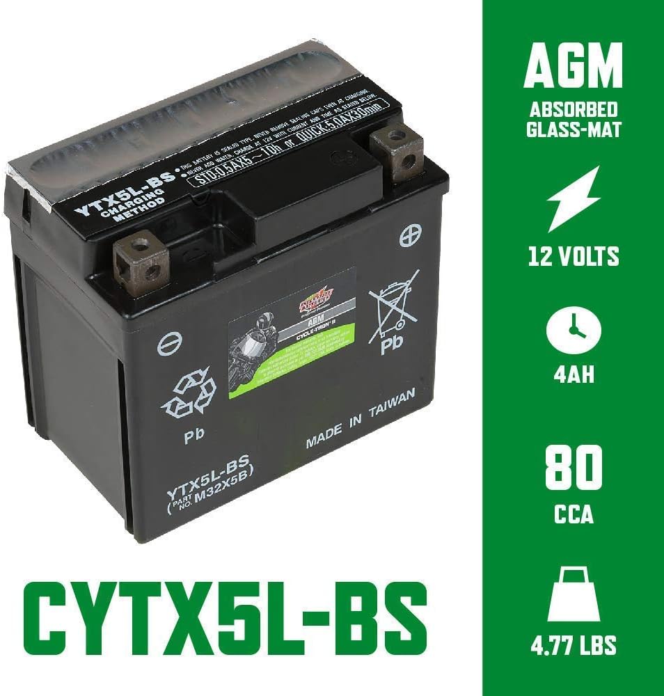 12V 4Ah AGM Powersports Battery Pack of 2 Y390