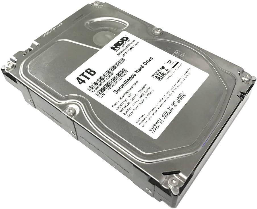 4TB 64MB Cache 5900RPM SATA 6.0Gb/s 3.5" Internal Surveillance DVR Hard Drive Pack of 2 D2081