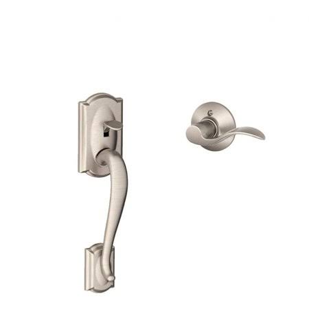 Satin Nickel Door Handle with Accent Lever L94086