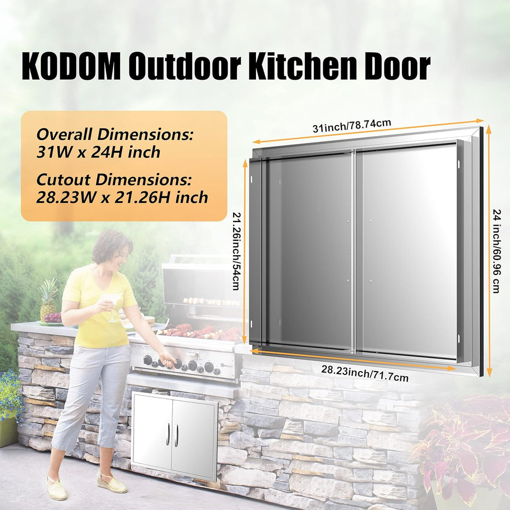 Stainless Steel Outdoor Kitchen Double Access Door R180151