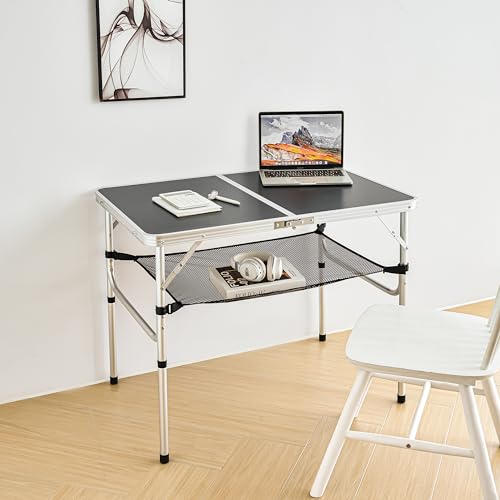 Folding Camp Table Adjustable Height Aluminum H588