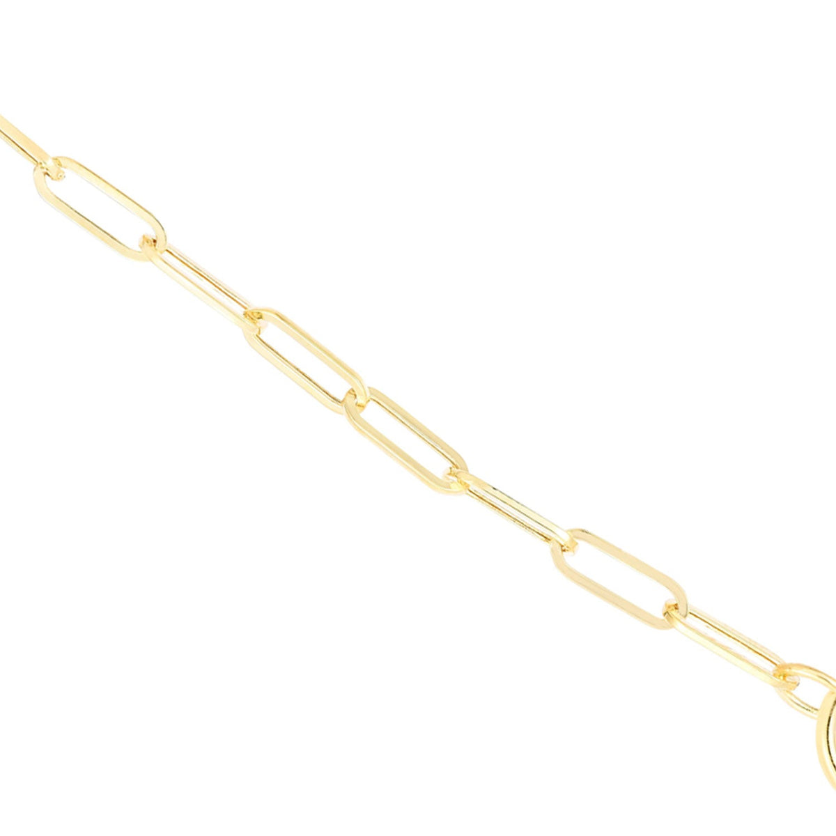 14K Yellow Gold Paperclip Chain Necklace with Heart Clasp - 18" K3912