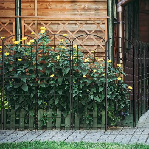 Decorative Garden Fence 10 Pack Rustproof Metal Y955041