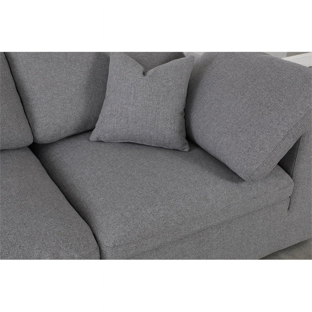 Gray Linen Fabric Modular Sectional H4816