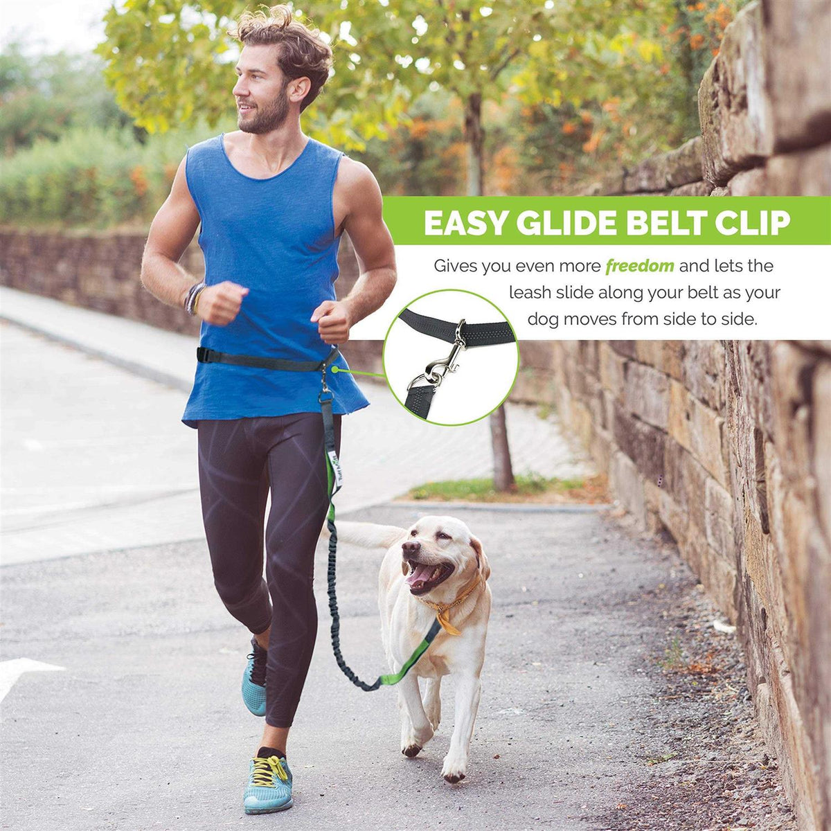 Hands Free Dog Leash with Dual-Handle Bungee X686