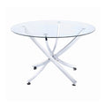 Round Dining Table Chrome and Clear I961
