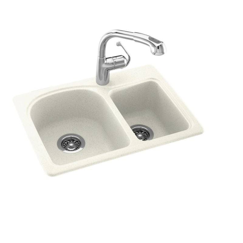 Solid Surface Double Basin Drop-in Kitchen Sink U736