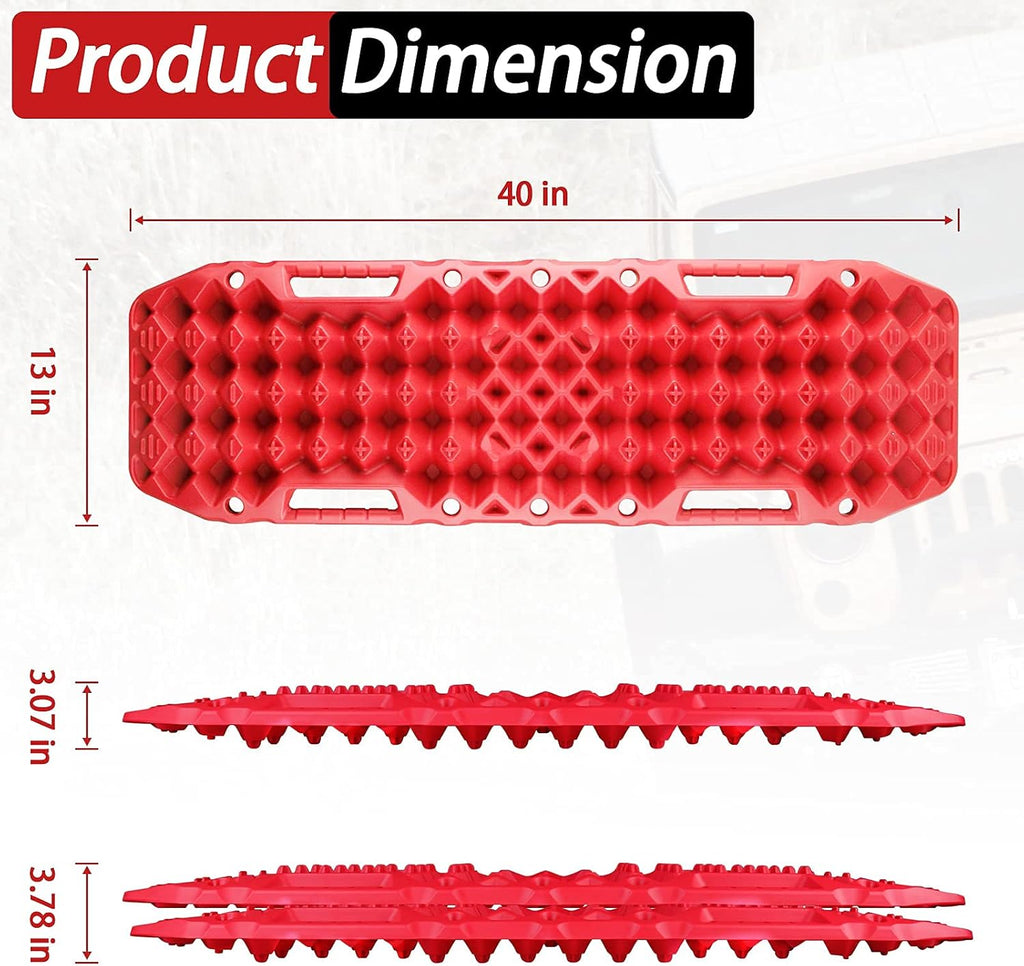 Recovery Tracks Traction Boards with Jack Lift Base Design, Red Pack of 2 M979766