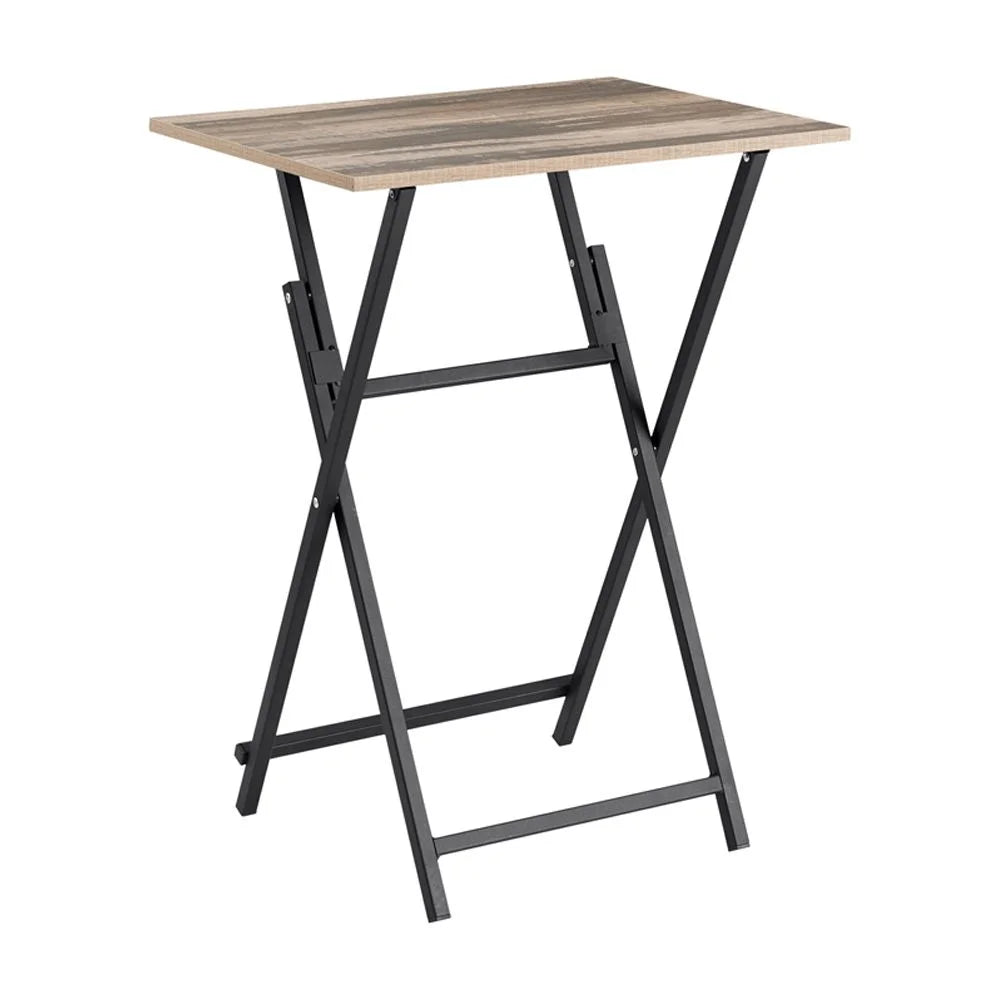 Folding Tray Side Table, Rustic Brown and Black M631