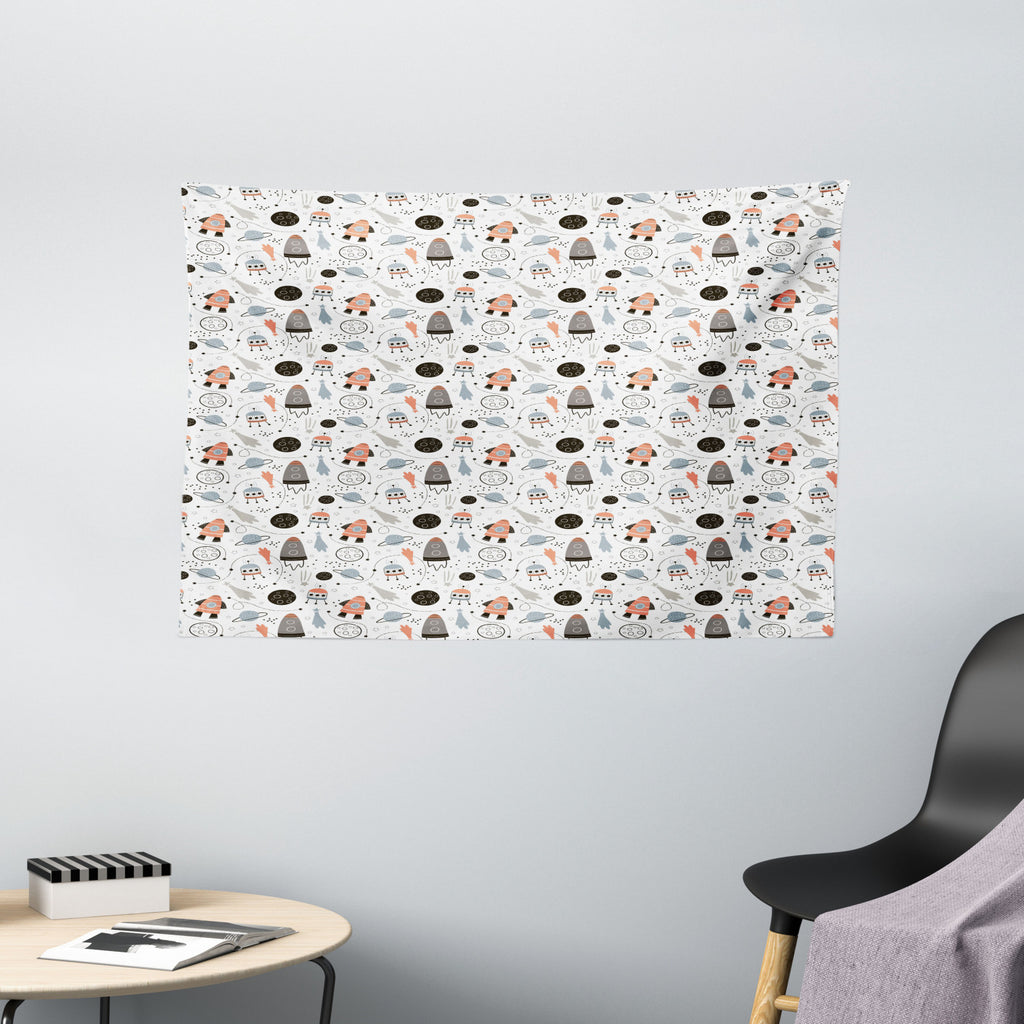 Outer Space UFO Spaceship Wall Hanging Tapestry 60W X 40L Inches P736
