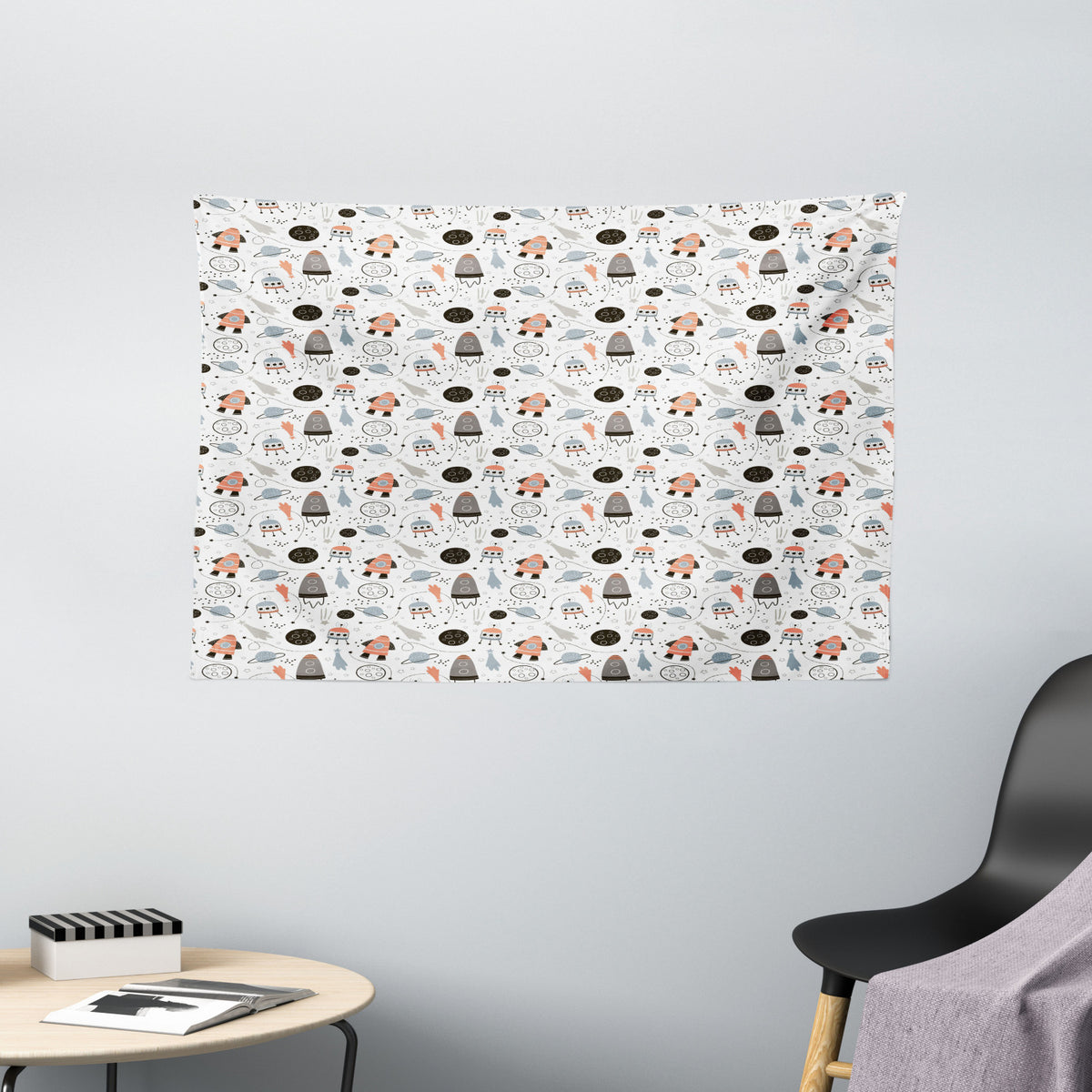 Outer Space UFO Spaceship Wall Hanging Tapestry 60W X 40L Inches P736