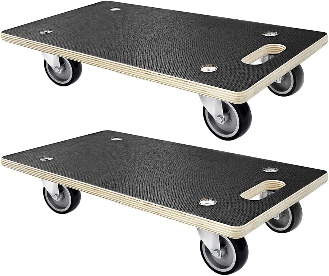 2Pcs Wood Platform Dolly with 4 Wheels H884548