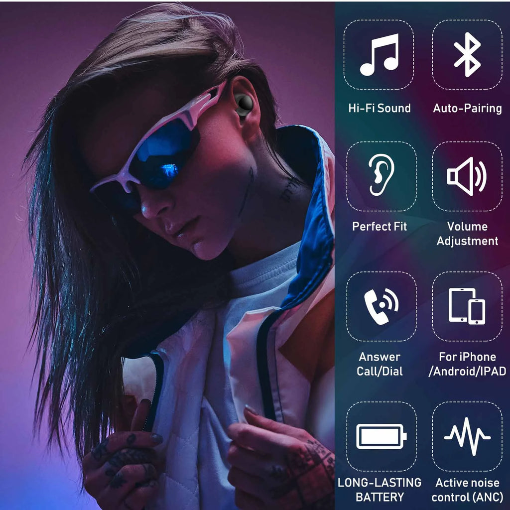 Black True Bluetooth Wireless Earbuds with Active Noise Cancelling W622980
