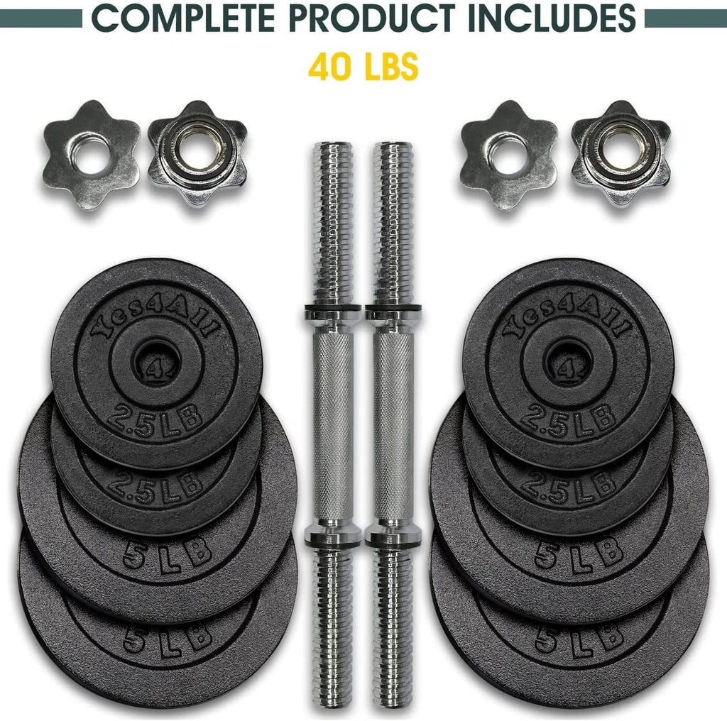 50 lbs Adjustable Cast Iron Dumbbell Set J5715