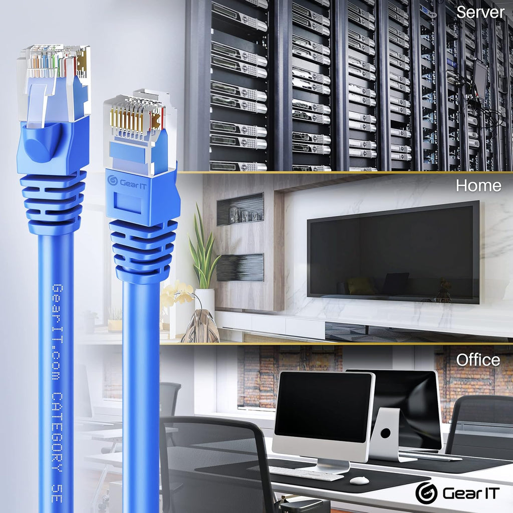 100-Pack Cat5e Ethernet Patch Cable 1.5 Feet Blue C11716