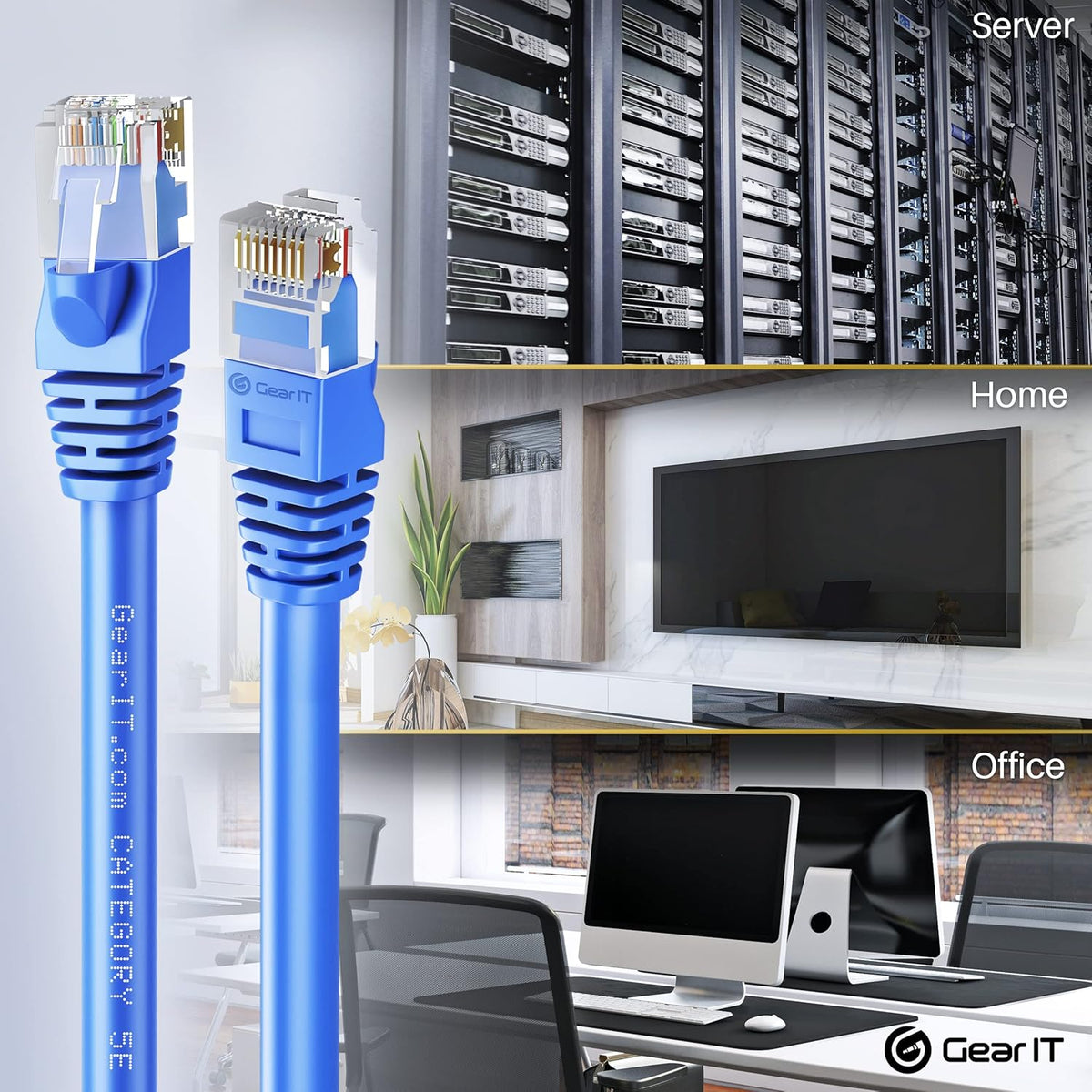 100-Pack Cat5e Ethernet Patch Cable 1.5 Feet Blue C11716