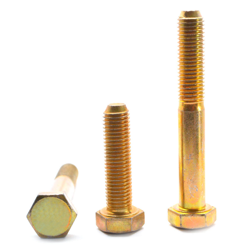 3/8-16 x 5 1/2 Coarse Thread Hex Cap Screw - USA Alloy Steel Yellow Zinc Plated K197