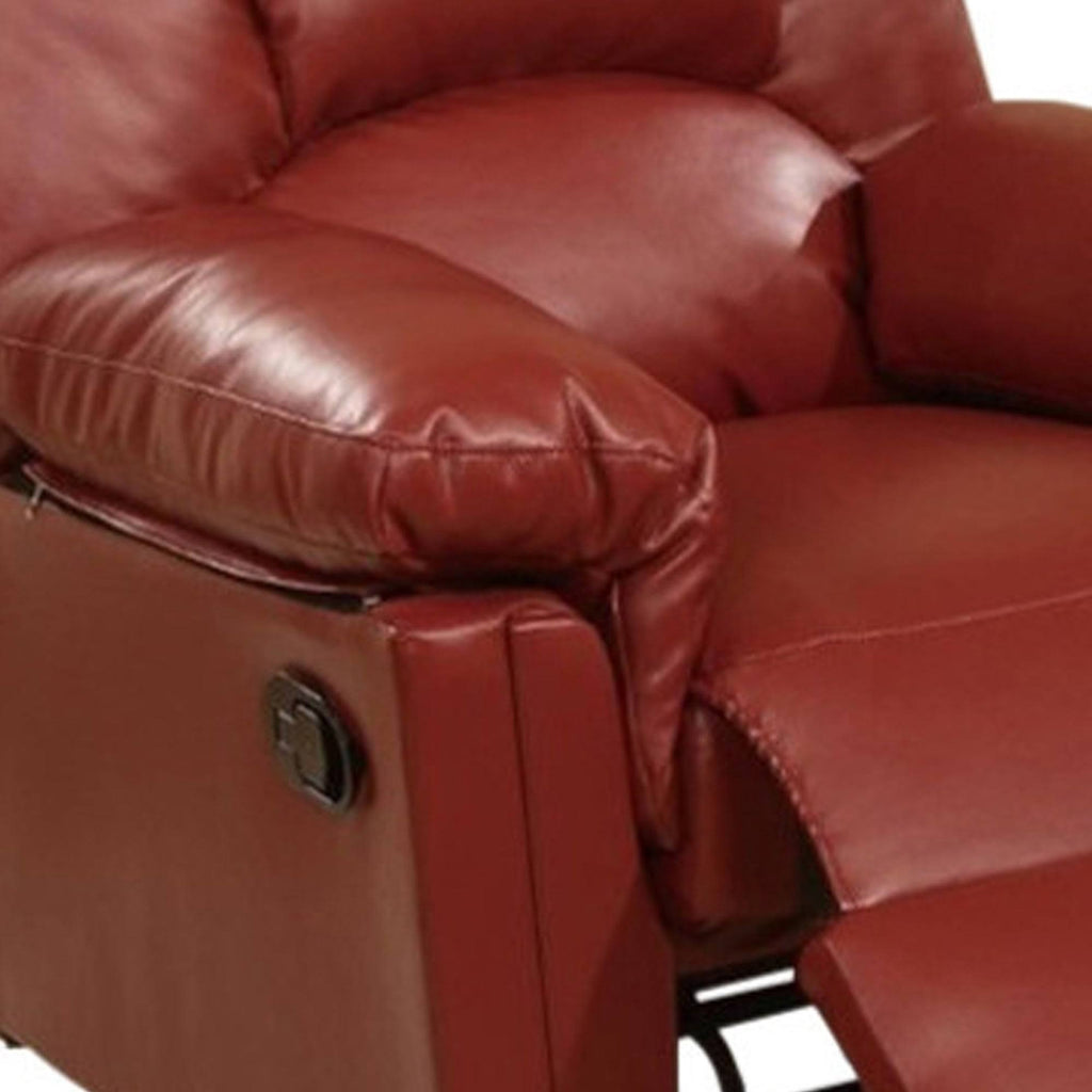 Red Bonded Leather Rocker/Recliner A19631
