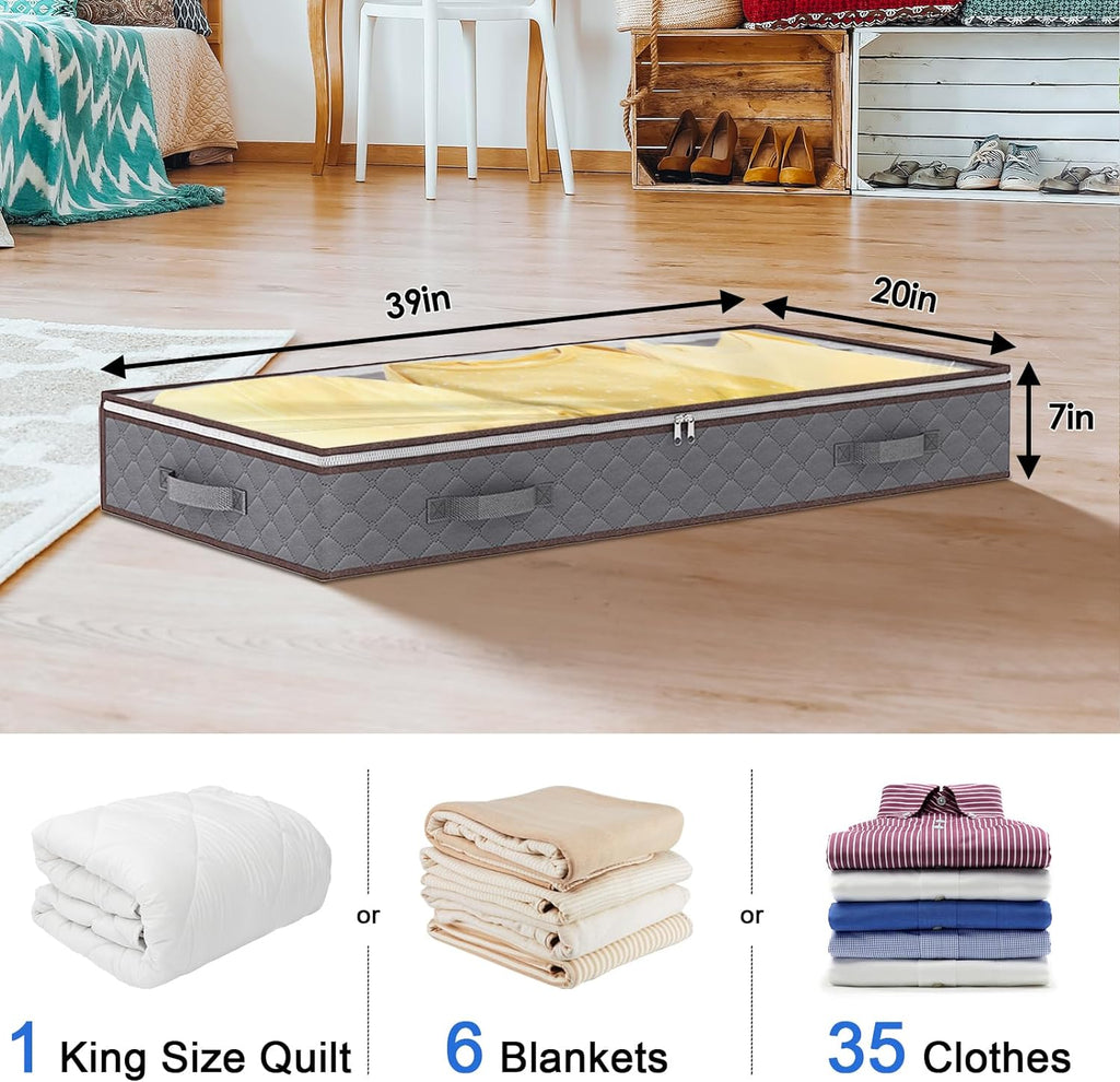 90L Under Bed Storage Bags 6 Pack Gray K589803