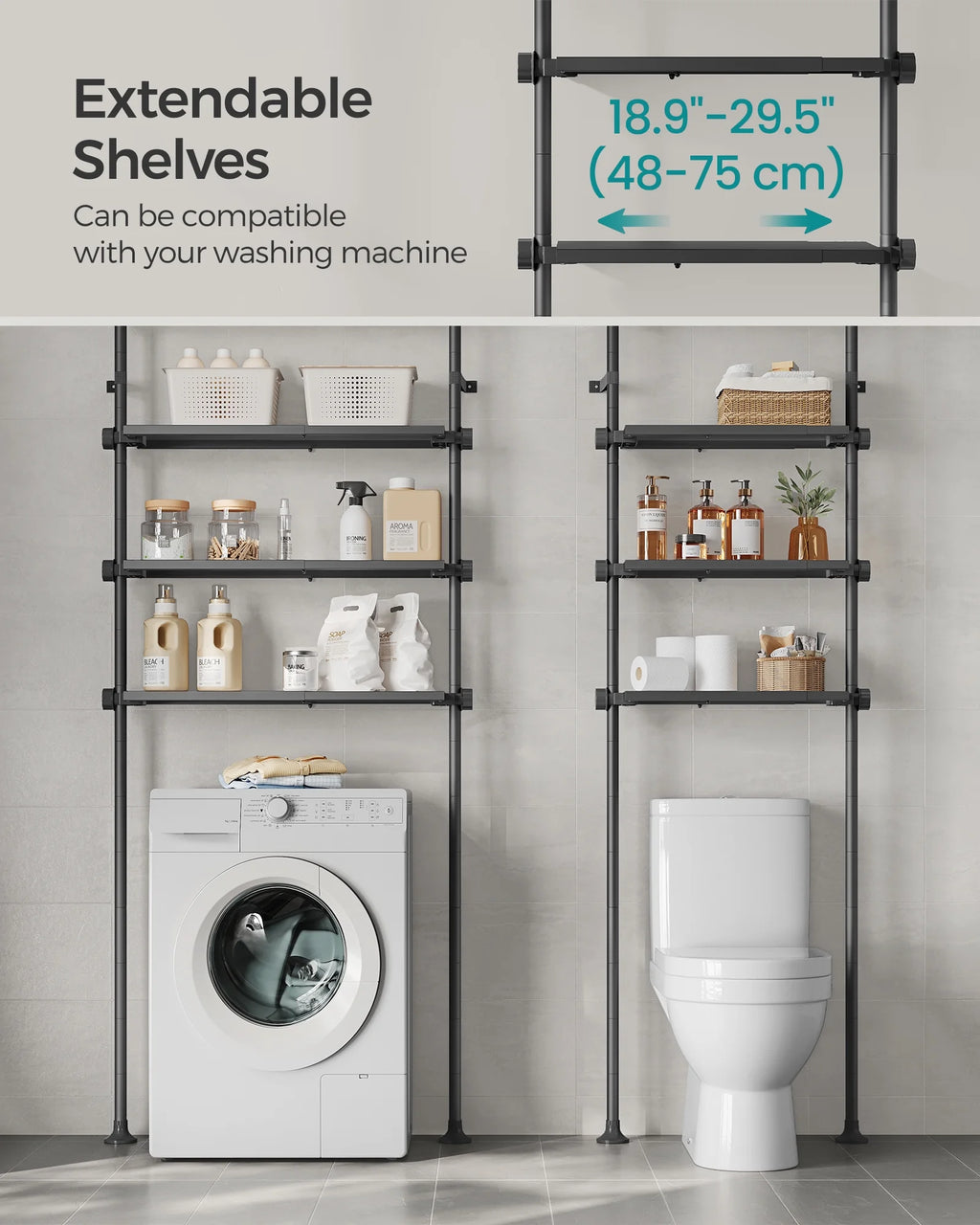 4-Tier Over The Toilet Storage Shelf P6575