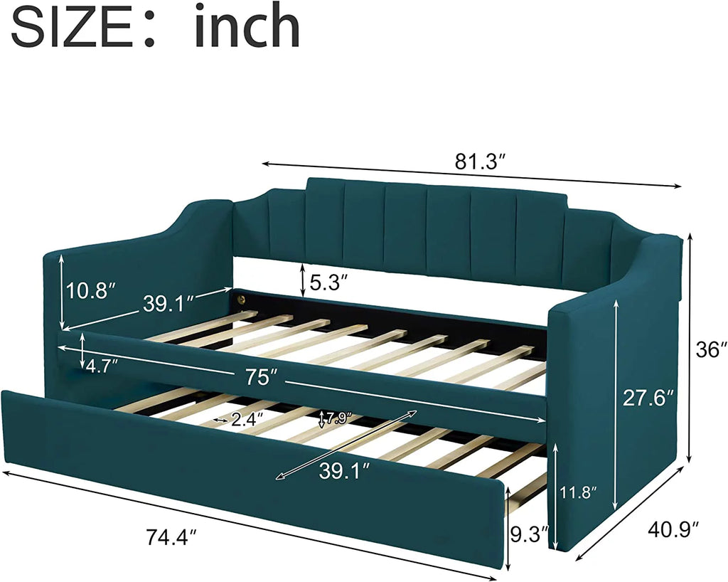 Upholstered Daybed with Trundle F979