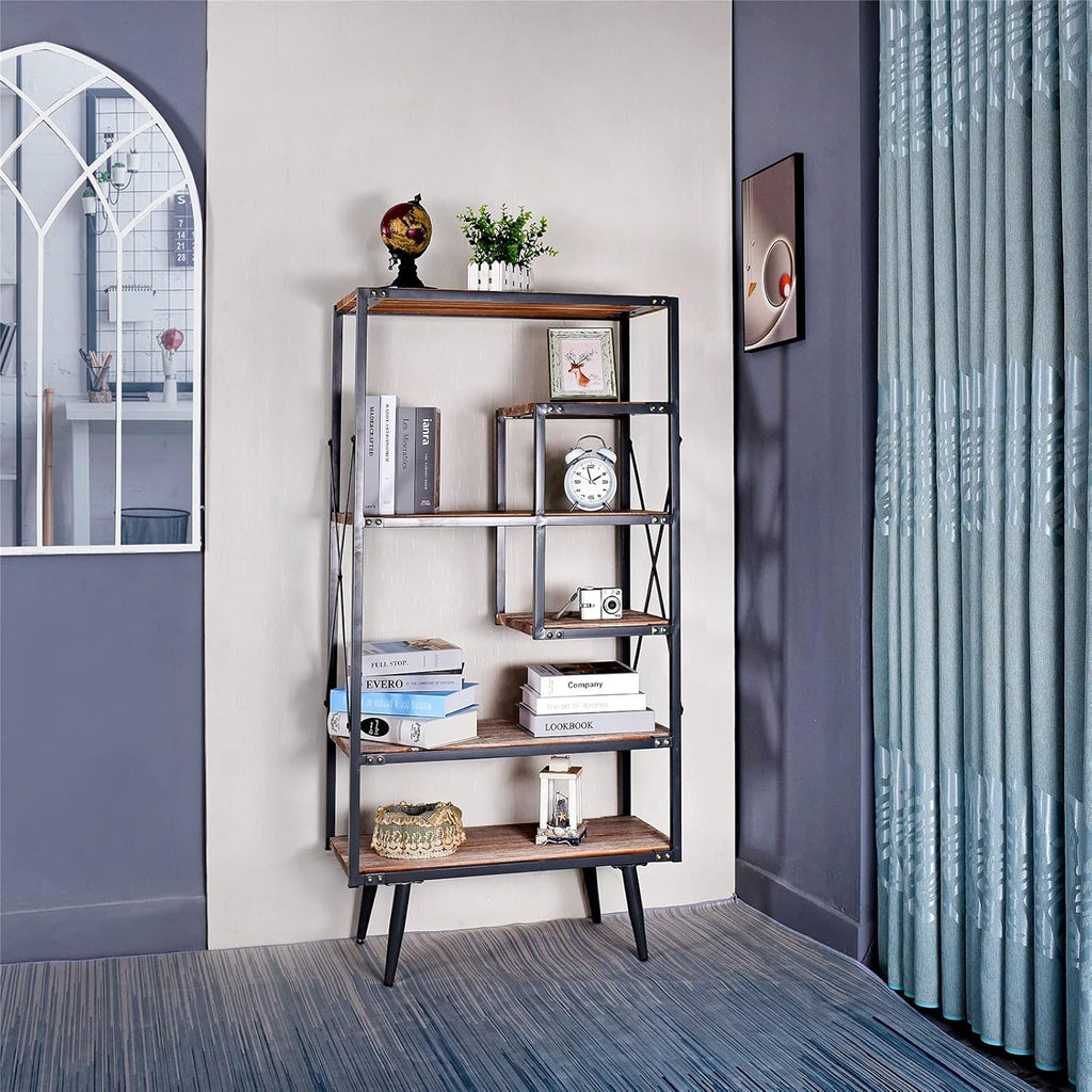 6 Tier Solid Wood Bookcase B7116