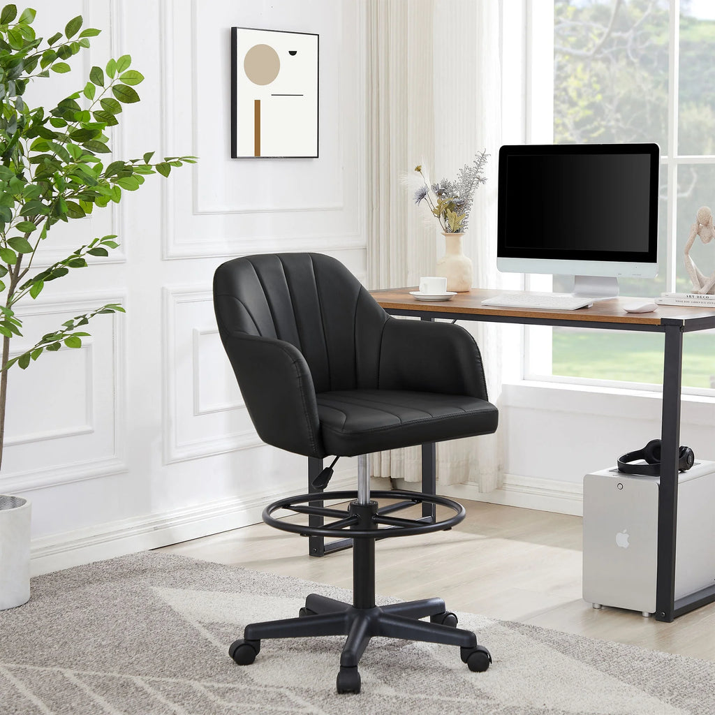 Black Height Adjustable PU Leather Office Chair C764