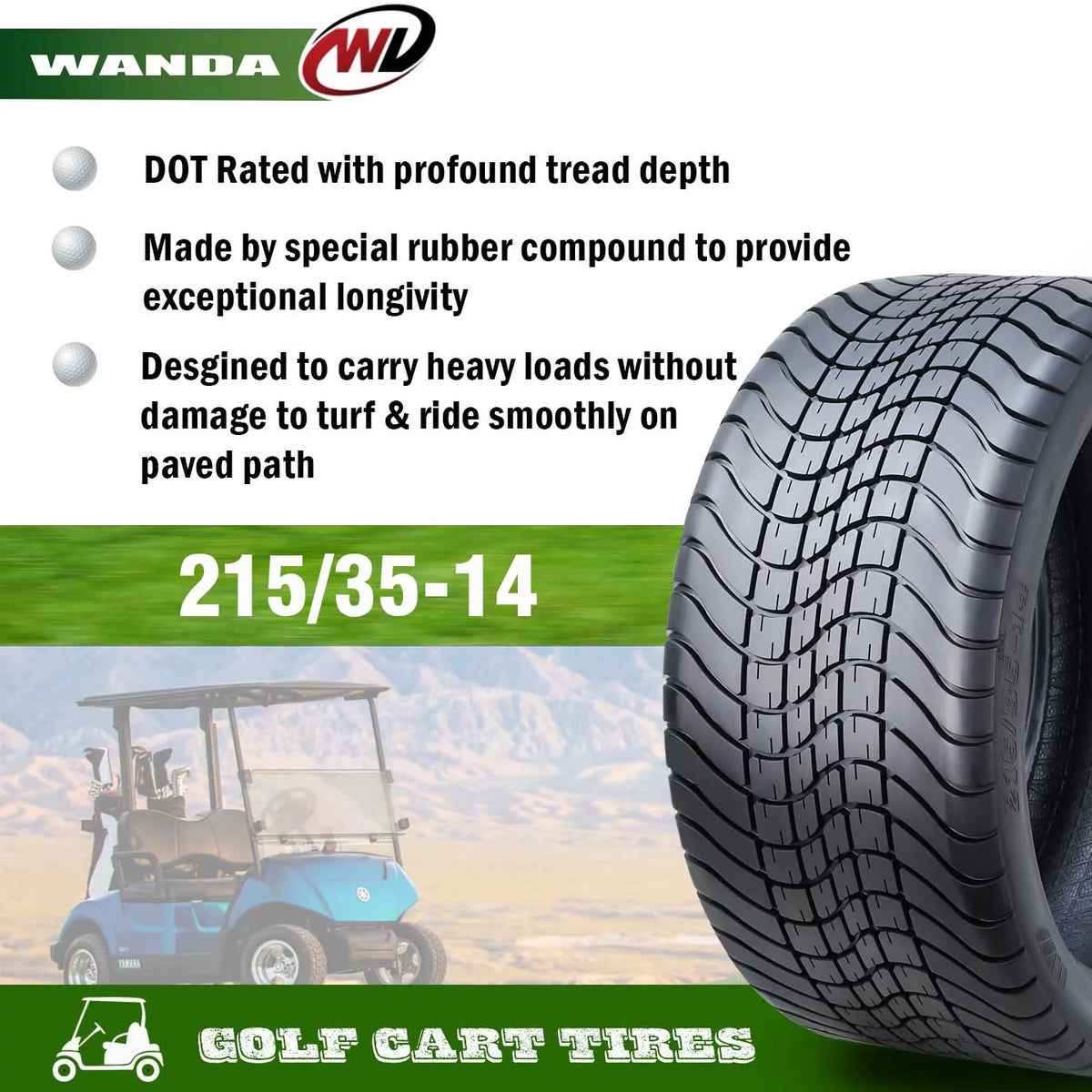 215/35-14 4 Ply Golf Cart ATV Tires O76872