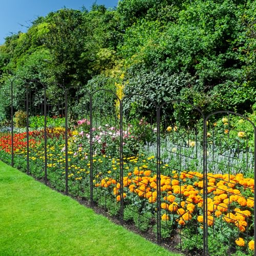 Decorative Garden Fence 10 Pack Rustproof Metal Y955041