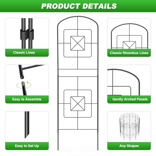 Decorative Garden Fence 10 Pack Rustproof Metal Y955041