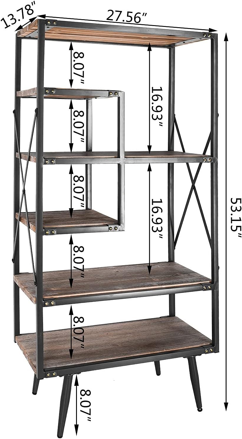 6 Tier Solid Wood Bookcase B7116
