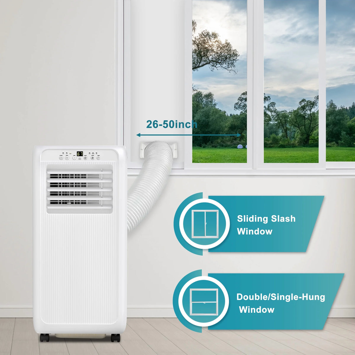 8000 BTU Portable Air Conditioner with Dehumidifier & Fan Mode, White K790001