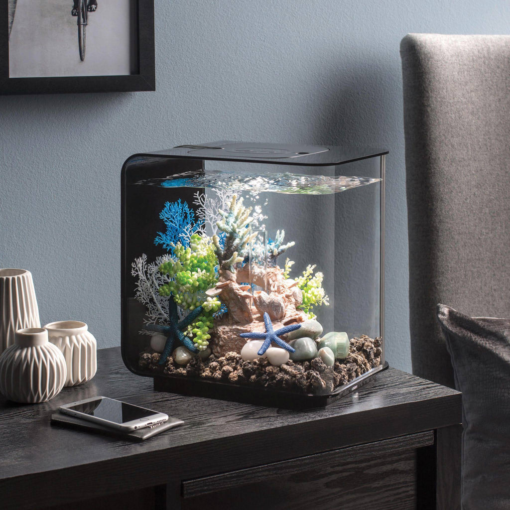 4 Gallon Black Aquarium with LED Light S8399
