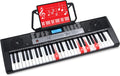 54-Key Electronic Keyboard Piano with LCD Screen, Power Adapter, Teaching Modes, Music Sheet Stand, Built in Speakers M275