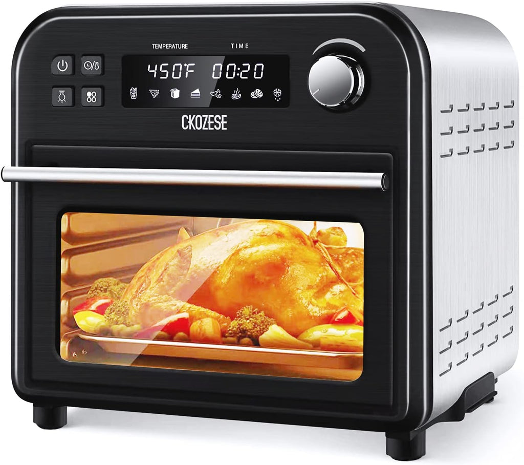 8-In-1 Toaster Oven Air Fryer, 6-Slice Compact Convection Oven, Black Stainless Steel W64853