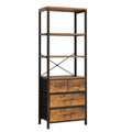 6 Layer Wood & Metal Bookshelf with Drawers J940085