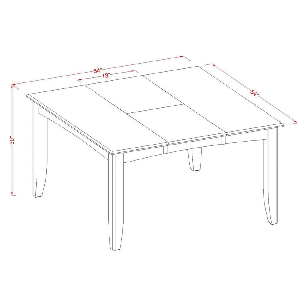 Square Table with Butterfly Leaf Saddle Brown Finish W423