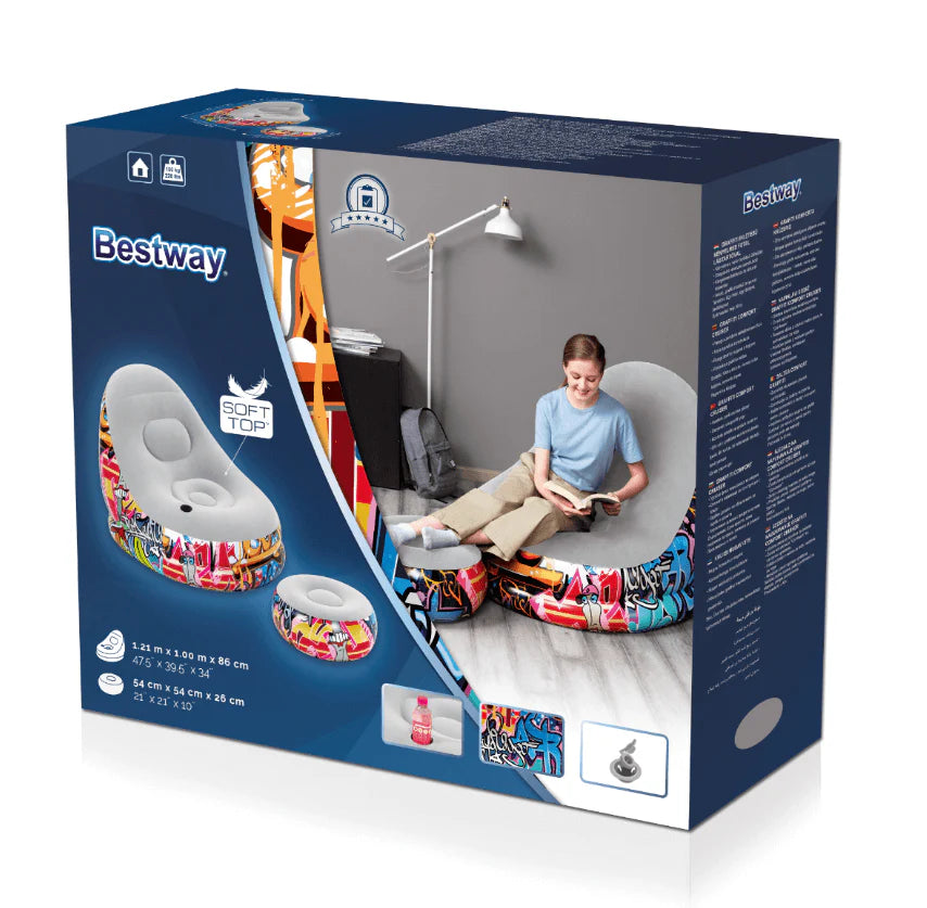 Inflatable Floor Chair with Foot Stool U3874