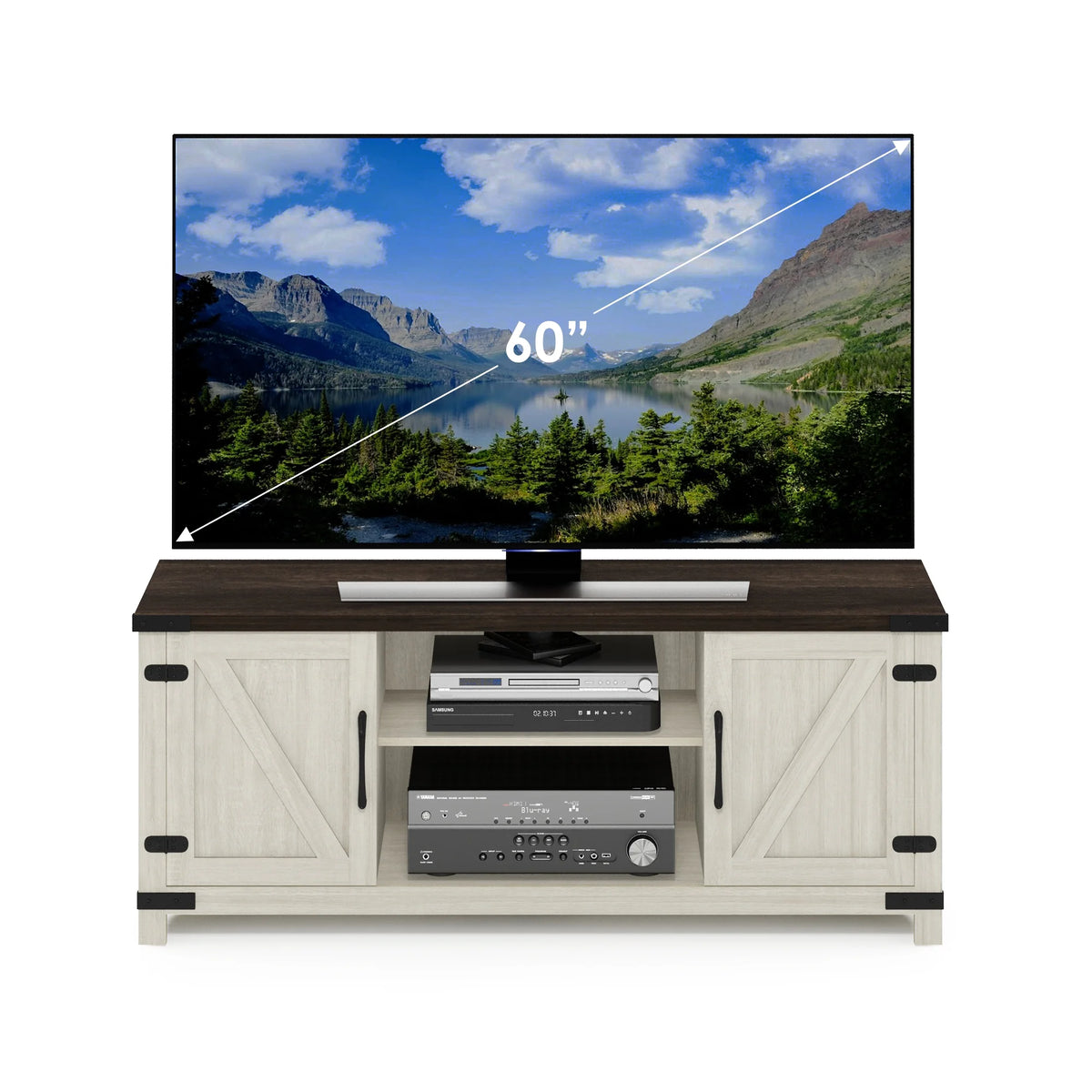 Farmhouse TV Cabinet with Barn Door up to 70 Inch Y9825