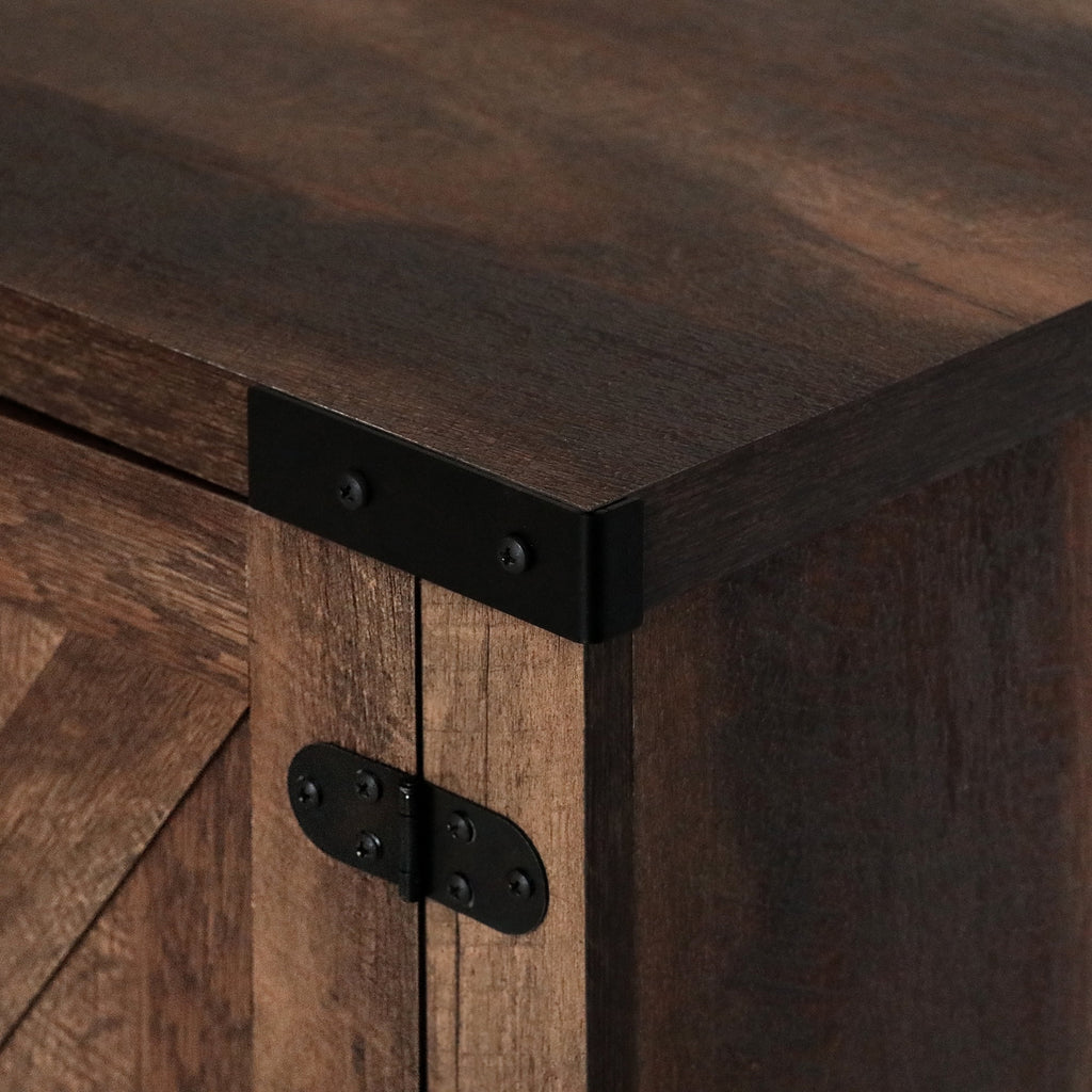Farmhouse TV Cabinet with Barn Door up to 70 Inch Y9825