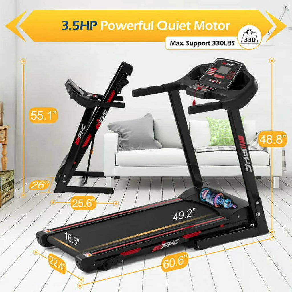 3.5HP Folding Treadmill with 330LB Capacity S84347