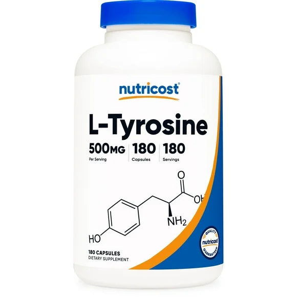 L-Tyrosine 500mg 180 Capsules Non-GMO Gluten Free Supplement T67817