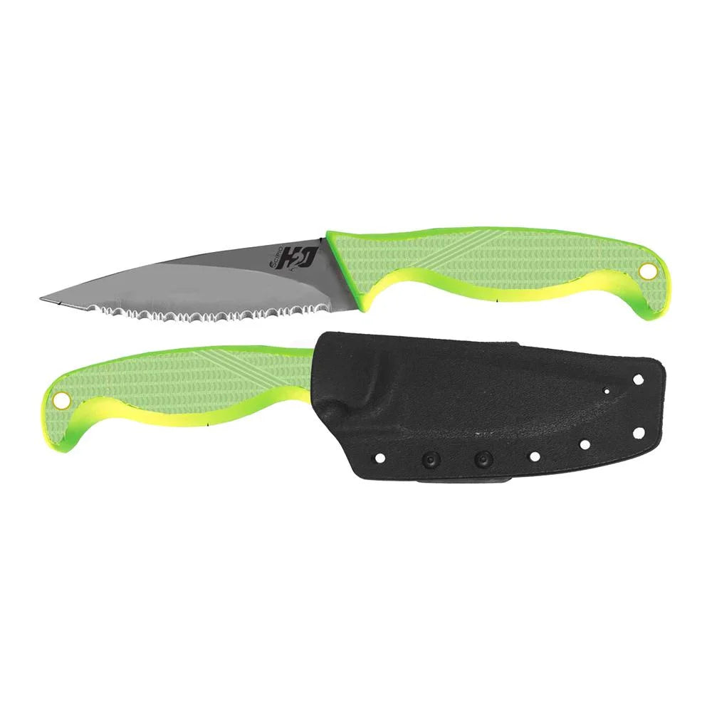 Green Serrated Steel Fishing Knife V366510