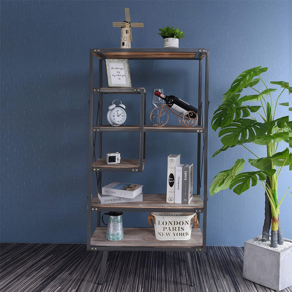 6 Tier Solid Wood Bookcase B7116