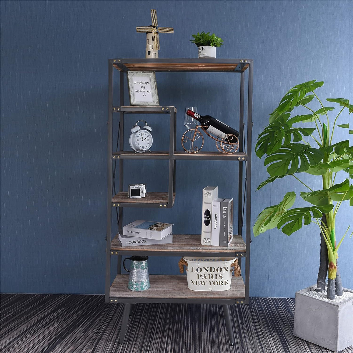 6 Tier Solid Wood Bookcase B7116