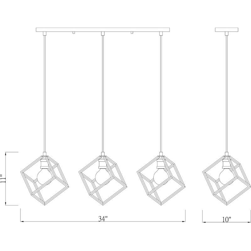 Vertical 3 Light Island in Matte Black + Brushed Nickel C224162