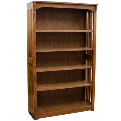 Solid Wood Bookcase with 5 Shelves J501