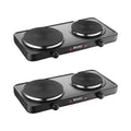 Electric Double Burner Cast Iron Hot Plate Black, 2 Pack H159350