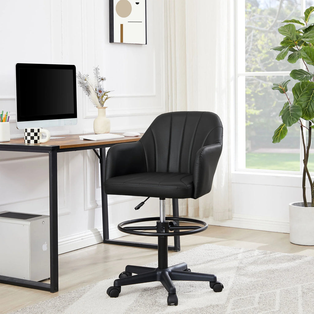 Black Height Adjustable PU Leather Office Chair C764